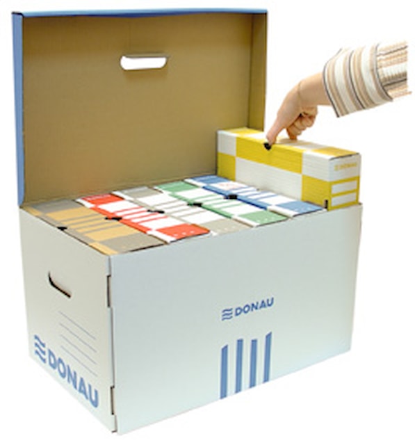 Kontejner archivační s víkem DONAU, modrý