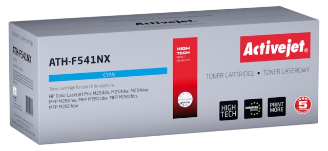 Toner HP CF541X (540) cyan pro HP LJ M254,M280,M281 (2500s) Activejet New100% ATH-F541NX