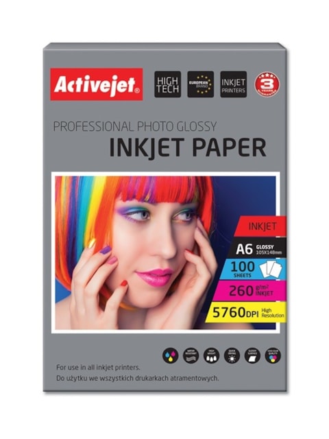 Fotopapír ActiveJet 260g/m2 A6/100 listů Professional Photo Glossy (10x15)cm AP6-260GR100
