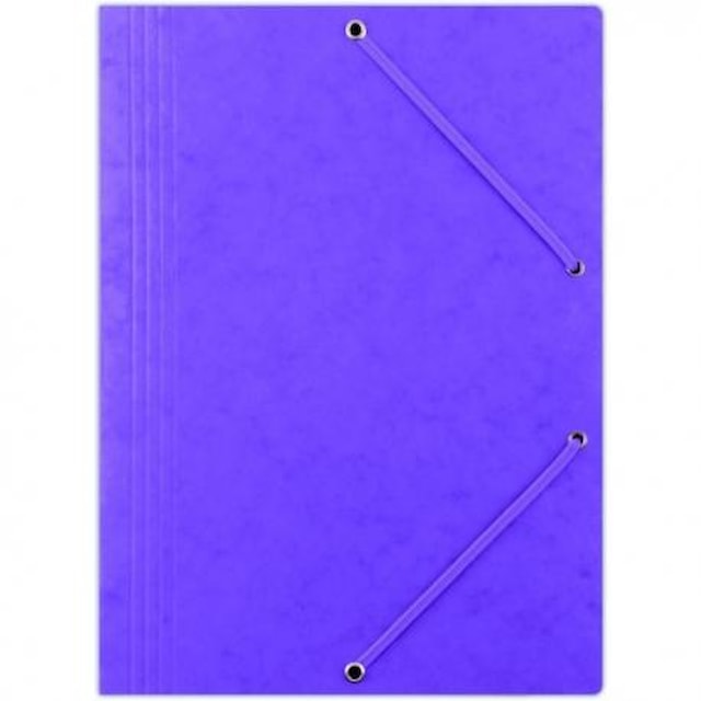Složka tříklopá A4 prešpán s gumou fialová