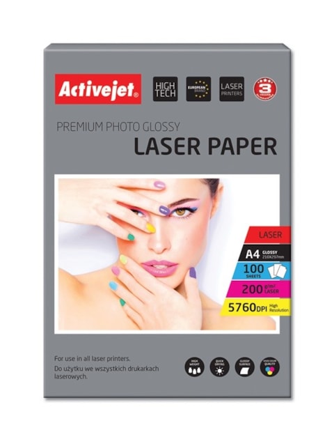 Fotopapír ActiveJet 200g/m2 A4/100 listů LASER Professional Photo Glossy  AP4-200G100L