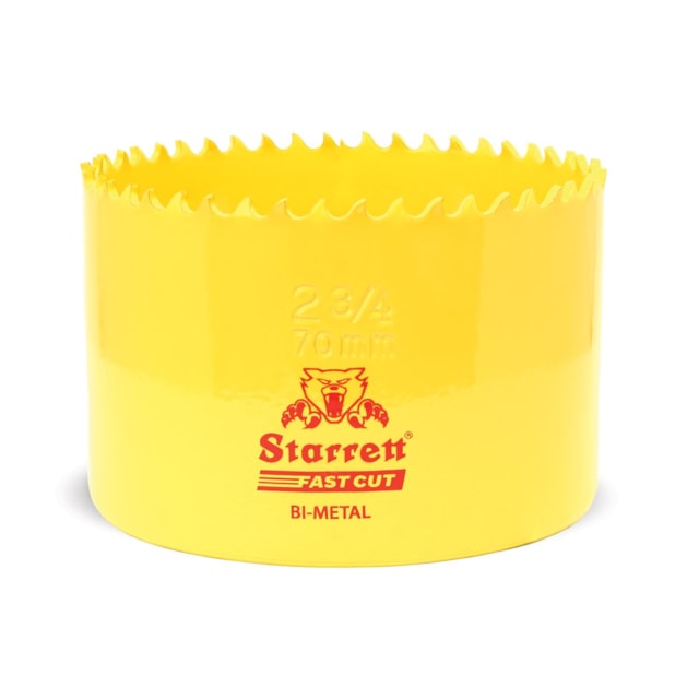 STARRETT Vykružovací vrták korunkový HSS 70mm, bimetalová děrovka - novinka FAST CUT!