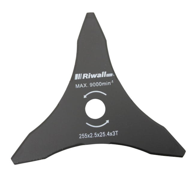 Riwall PRO Trojzubý žačí nůž pro křovinořezy ( 255 x 2,5 x 25,4 mm )