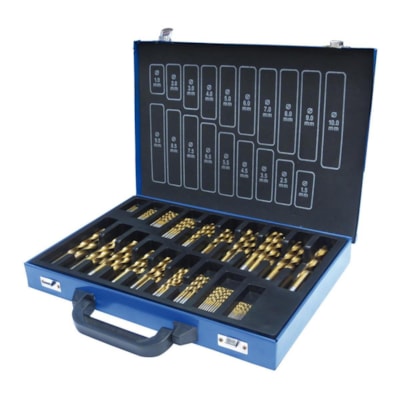 Sada spirálových vrtáků HSS, 170ks, 1-10mm, TiN Holzmann SPS170TIN