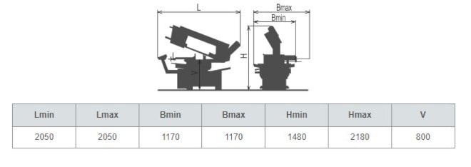 PEGAS gravitační pásová pila na kov 300x320 GH-LR 1