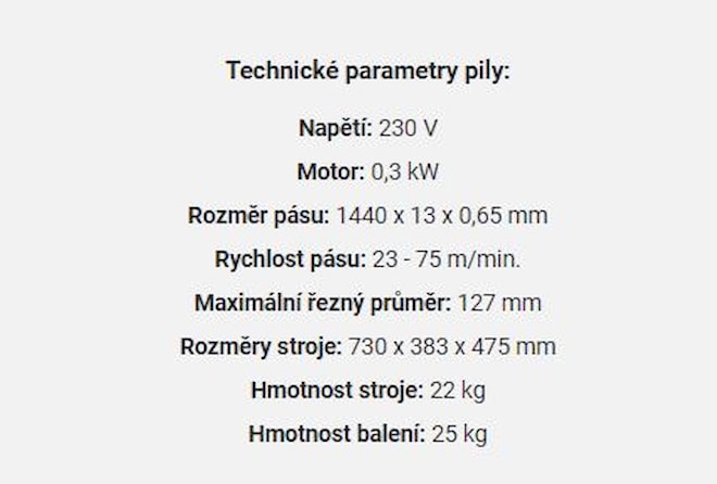 technické parametry