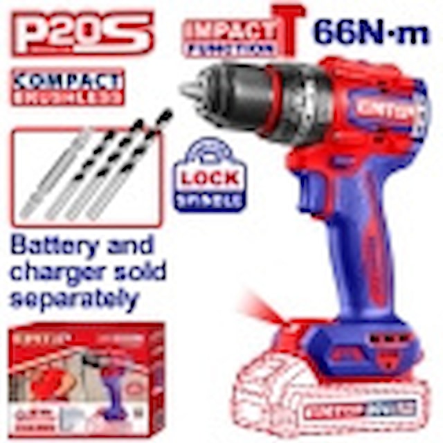 Aku vrtací šroubovák s příklepem 20V 66Nm solo