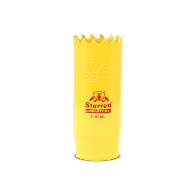 STARRETT Vykružovací vrták korunkový HSS 22mm, bimetalová děrovka - novinka FAST CUT!