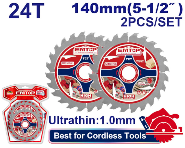 Sada 2 ks ultratenkých pilových kotoučů 140mm s SK plátky
