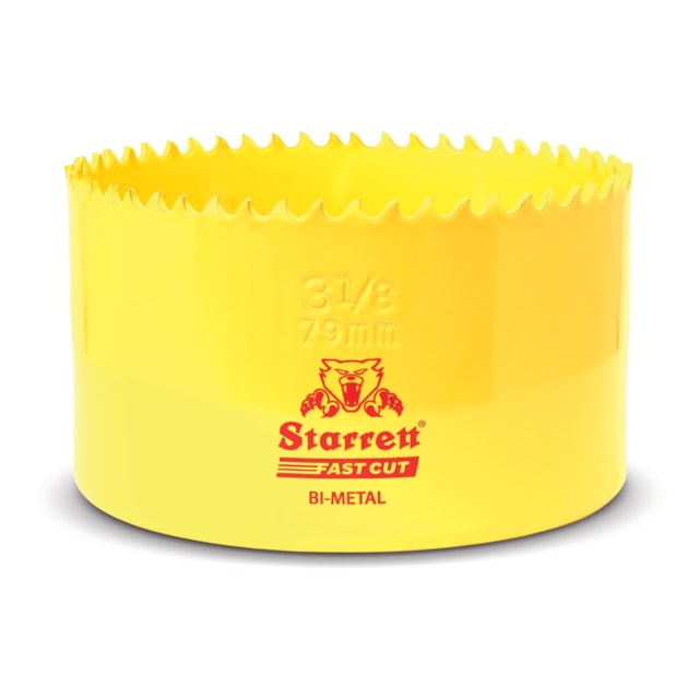 STARRETT Vykružovací vrták korunkový HSS 79mm, bimetalová děrovka - novinka FAST CUT!