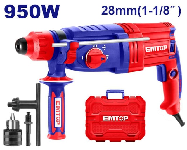 Pneumatické kombinované kladivo 950W 2,5J SDS Plus + sklíčidlo