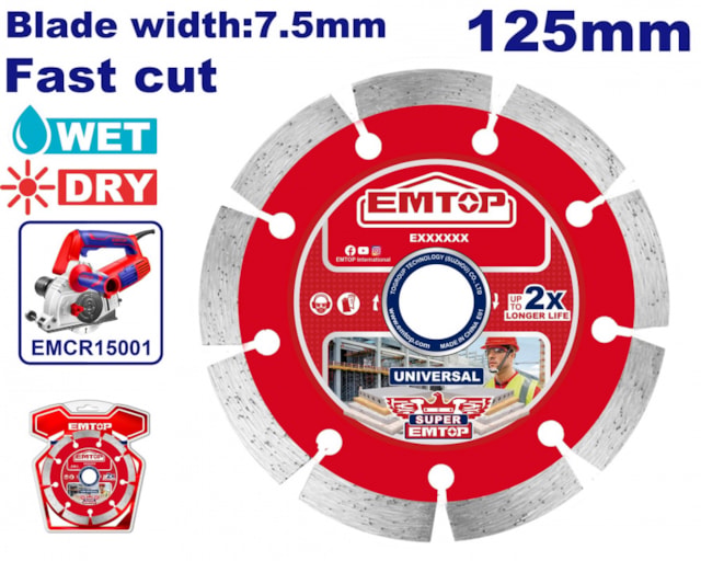 Diamantový kotouč 125 x 22,2 mm