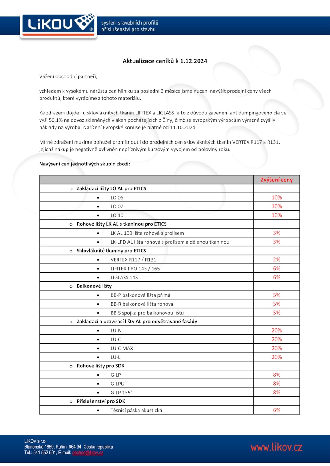 LIKOV - oznámení o aktualizaci ceníků od 1.12.2024_Stránka_1