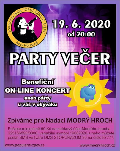 Benefiční on-line koncert pro Nadační fond Modrý hroch