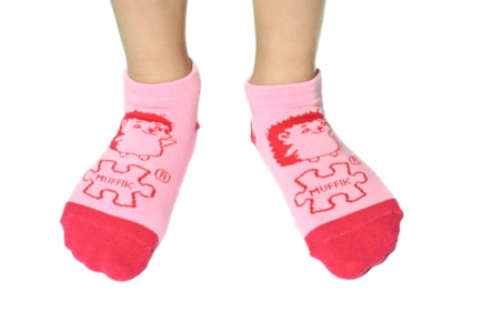 MUFFIK bavlněné ponožky protiskluzové - růžové