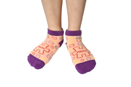 Chaussettes antidérapantes en coton violet
