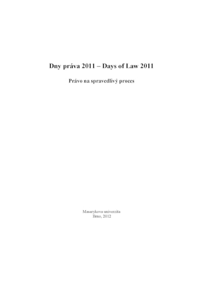 Dny práva 2011 – Days of Law 2011