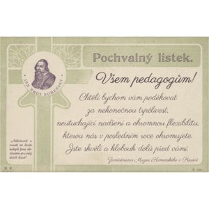 Pochvalný lístek učitelům