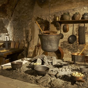Černá kuchyně v expozici archeolgoie