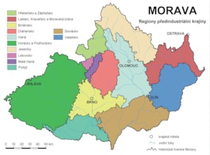 mapa Moravy_regiony