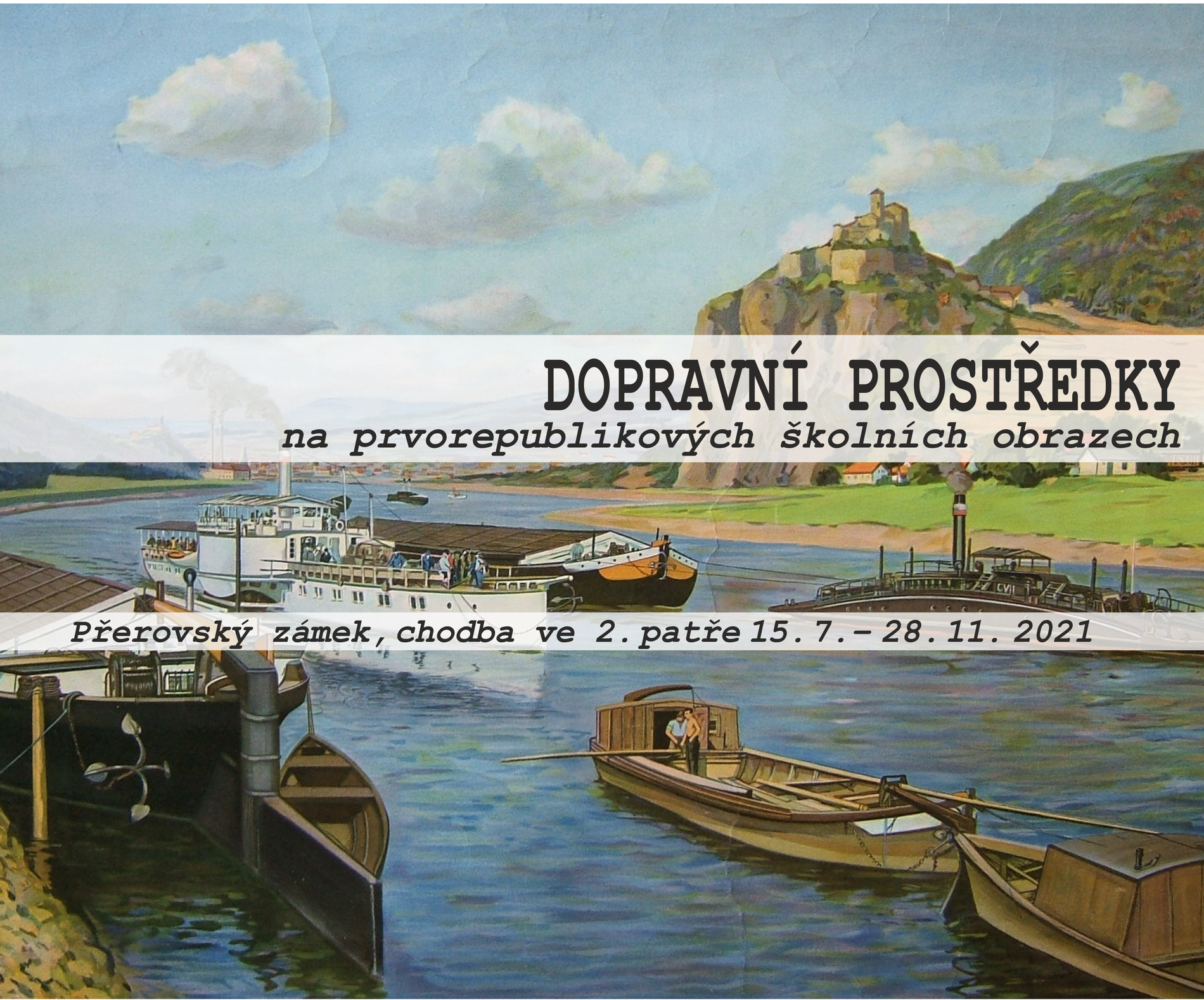 Dopravní prostředky na prvorepublikových školních obrazech