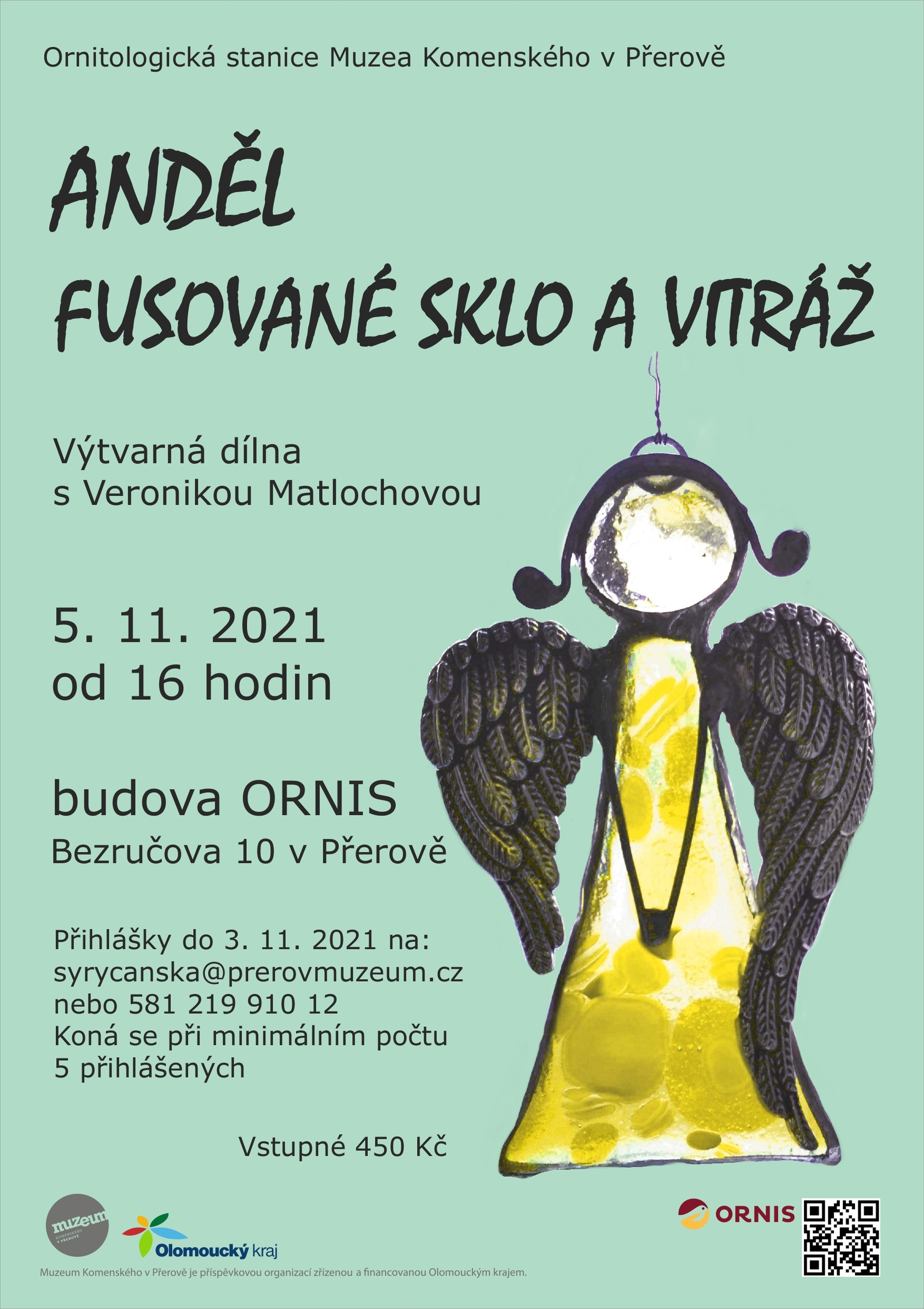 Anděl - fusované sklo a vitráž