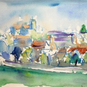 Ljubomír Burian akvarel Přerov