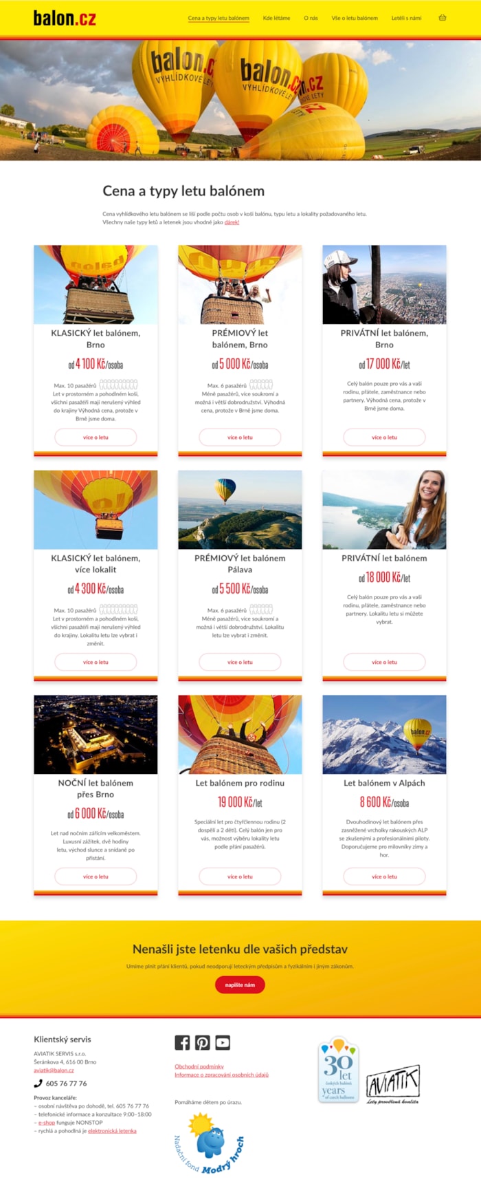 balon.cz přehled typu letu 2