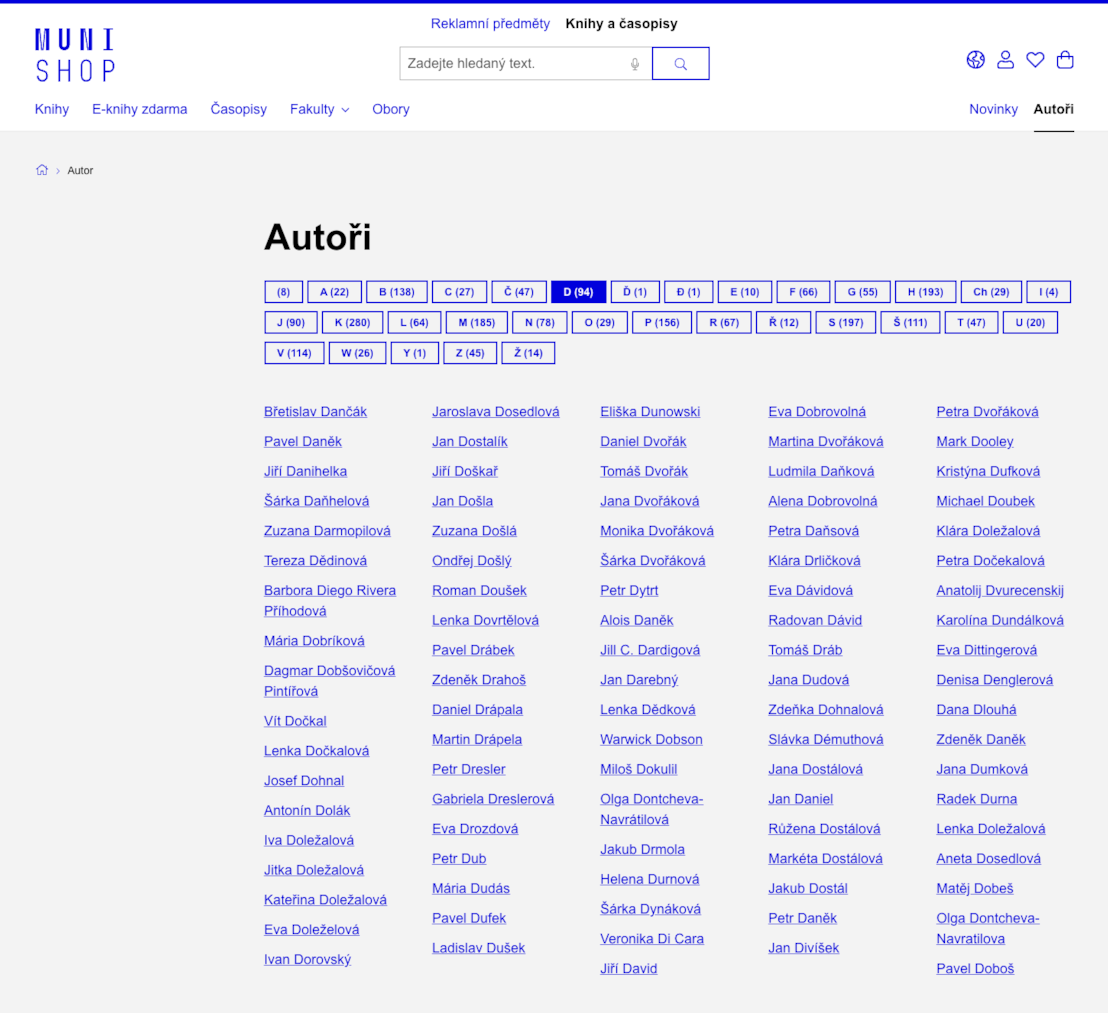 munishop autoři