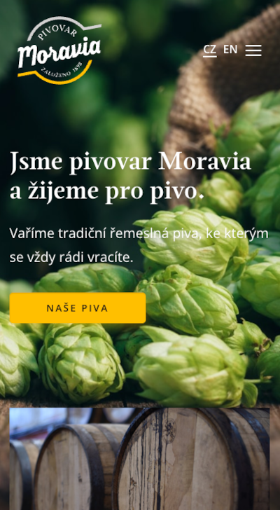 pivovar-moravia homepage mobil