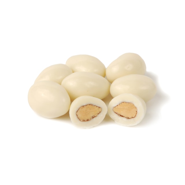 Mandle v bílé čokoládě s příchutí vaječného likéru, 80 g