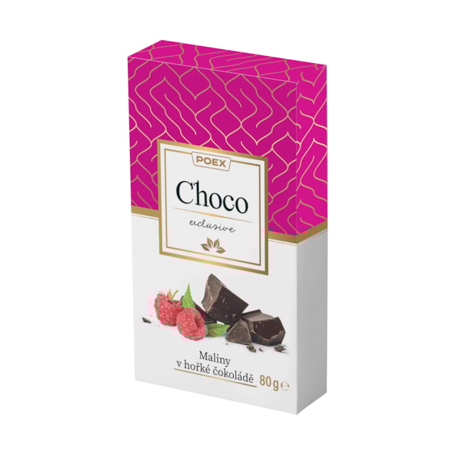 Mrazem sušené maliny v hořké čokoládě, 80 g