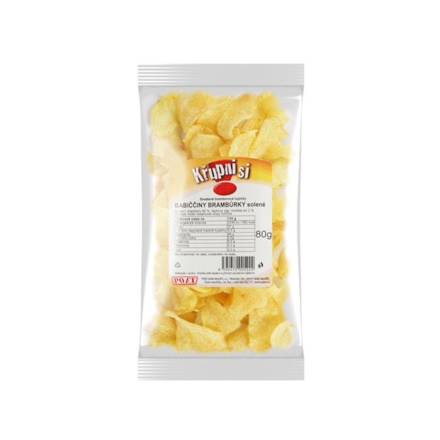 Babiččiny brambůrky solené, 80 g