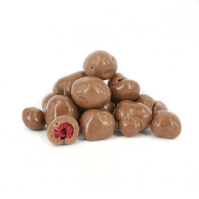 Mrazem sušené maliny v mléčné čokoládě, 1 kg