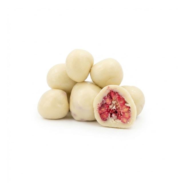 Mrazem sušené maliny v bílé čokoládě, 1 kg