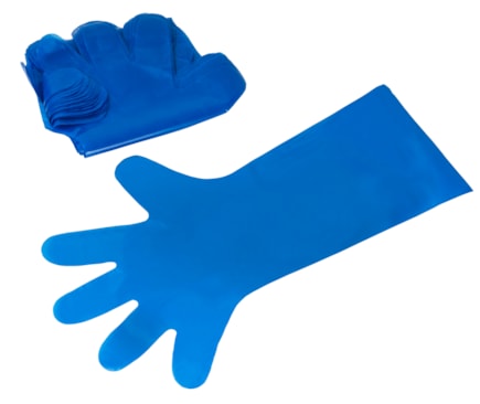 Jednor. rukavice modré, 50 cm, bal. á 100 ks