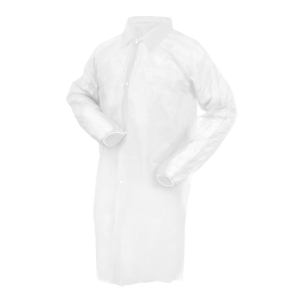 Jednor. plášť PP, vel. XL, bílý, suchý zip