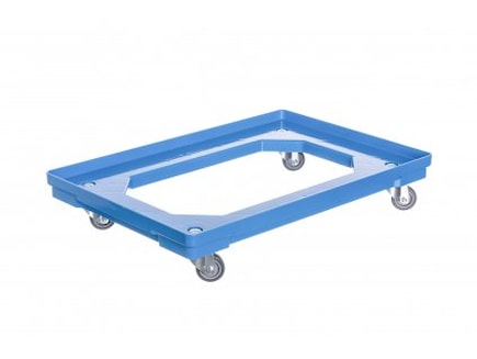 Vozík pod přepravky MINI-MOOVE-S-PL-LE PP, 4 otoč., opryž. kolečka 300 kg, modrý 5714065