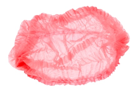 Jednor. čepice clip červená, XL - 58 cm, bal. á 100 ks, 2 gumičky