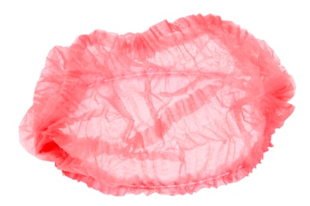Jednor. čepice clip - červená XL - 58 cm, bal. á 100 ks, 2 gumičky