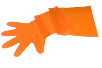 Jednor. rukavice oranžové 90 cm, bal. á 100 ks