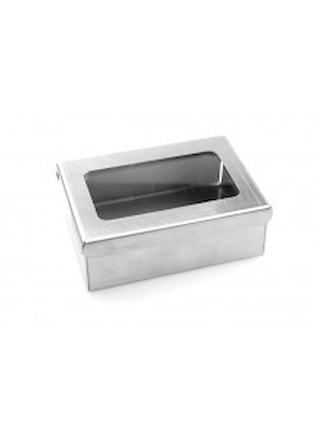 Krabička z nerezové oceli, s okénkem,100 x 70 x 35 mm, P0901-S