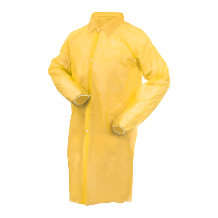 Jednor. plášť PP, vel. XXL, žlutý, suchý zip