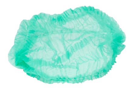 Jednor. čepice clip zelená, XL - 58 cm,bal. á 100 ks, 2 gumičky