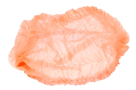 Jednor. čepice clip oranžová, XL - 58 cm, bal. á 100 ks, 2 gumičky