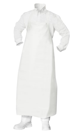 Zástěra z PU folie 120 cm, gumičky, bílá
