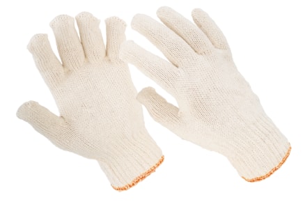 Pletené rukavice silné - oranžový lem