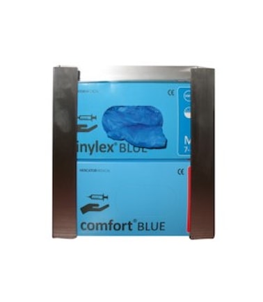 Nerezový dávkovač na rukavice, plech 1mm, 2 balení rukavic, 255x250x78 mm, P2012