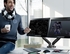 F160+MC588 uchwyt biurkowy na 2 monitory + laptop