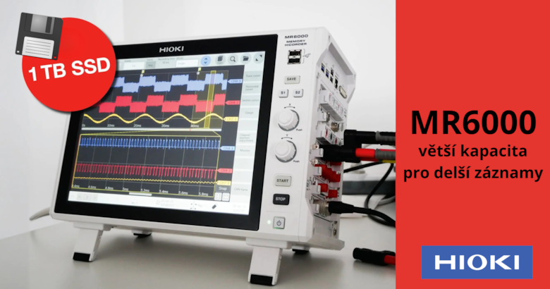 Větší kapacita pro delší záznamy – paměťový rekordér HIOKI MR6000 s SSD kapacitou 1 TB